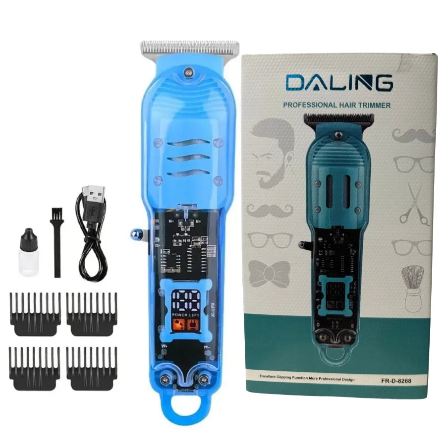 Darling Transparent LCD Electric Hair Trimmer | USB Rechargeable | Professional Grooming