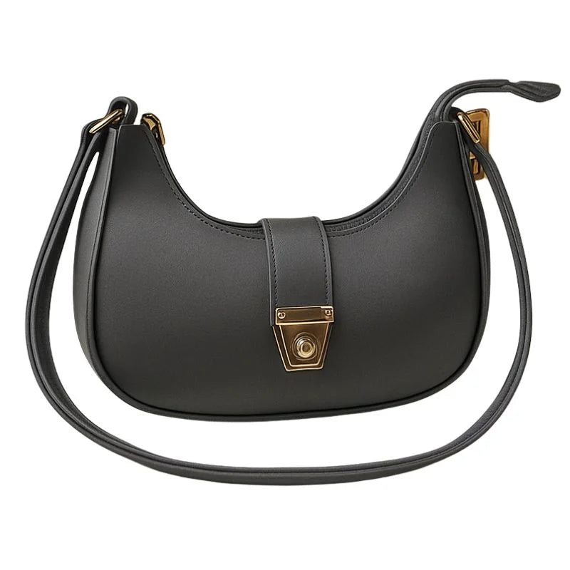 Crescent Luxury Faux Leather Shoulder Bag | Elegant Handbag for Women 5 Colors