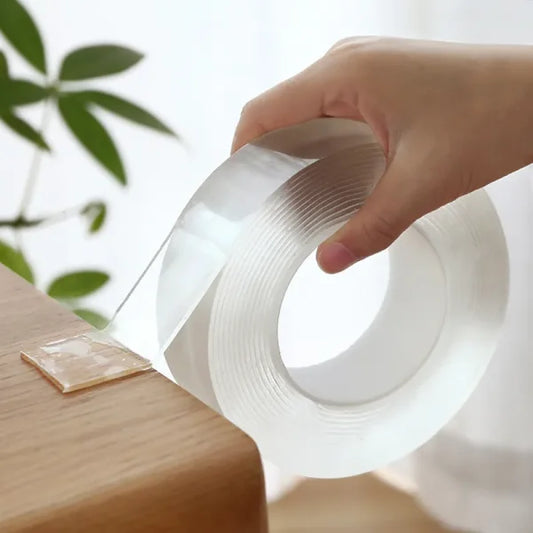 Nano Tape | Double-Sided Transparent Tape | Reusable, Washable & Traceless Gel Grip for Home & Office