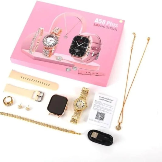 A58 Plus 6-in-1 Smartwatch for Women | Perfect for Gift | Random Color
