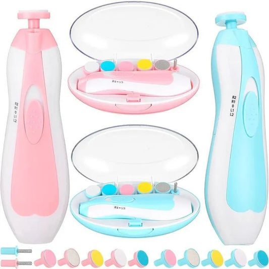 6 in 1 Baby Nail Trimmer Portable Electric Baby Manicure Pedicure Nail Clippers Infant Newborn Baby Nail Cutter with LED Light