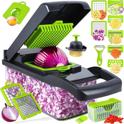 16-in-1 High-Quality Mandoline Slicer & Vegetable Chopper | Multifunctional Food Cutter, Grater & Shredder for Kitchen