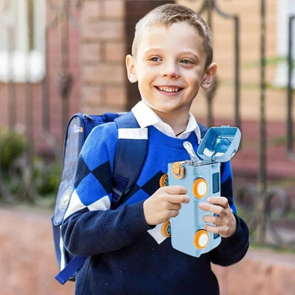 Bus Shape School Water Bottle | 500ml | With Strap | Cute & Leak-Proof