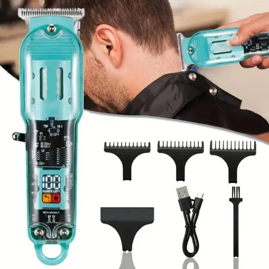 Darling Transparent LCD Electric Hair Trimmer | USB Rechargeable | Professional Grooming