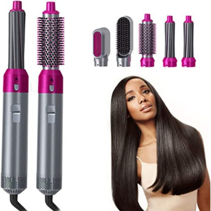 5-in-1 Electric Hair Dryer Brush Kit I Blow Dryer, Straightener, Curler & Volumizer