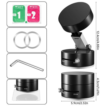 Magnetic Wireless  Phone Holder with Vacuum Suction Cup | Foldable, Strong Magnetic Grip for Maximum Phone Security