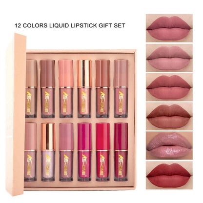 12 Pcs Mocallure Matte Liquid Lipstick Set | High Pigment | Waterproof & Long-Lasting