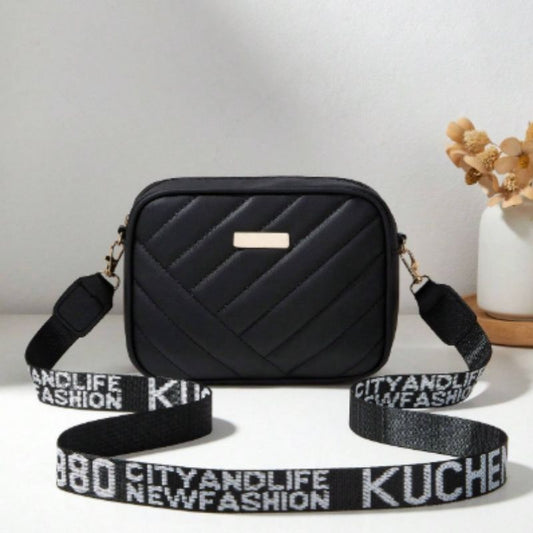 Leather Handbag for Girls & Women | Stylish Shoulder Bag for Daily Use & Gift | Black