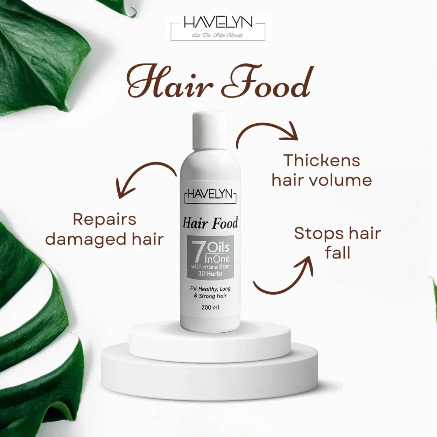 Havelyn Hair Food Oil 200ml | 7 Oils & 30+ Herbal Extracts for Strong & Healthy Hair