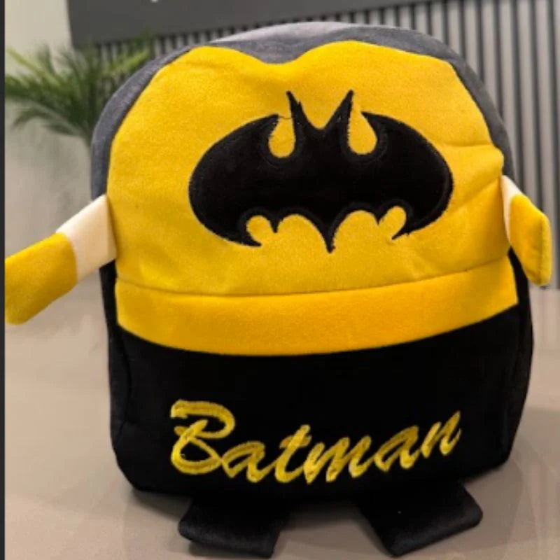 Cute Plush Batman Character Backpack | Stuffed School Bag & Gift