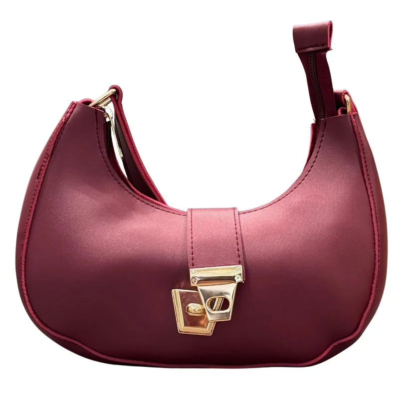 Crescent Luxury Faux Leather Shoulder Bag | Elegant Handbag for Women 5 Colors