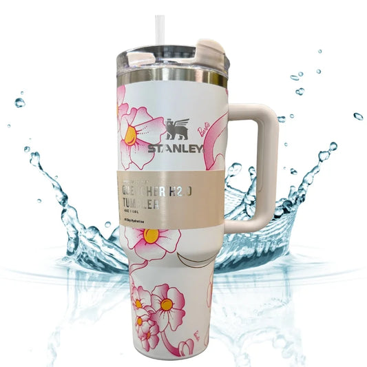 White Barbie Stanlay Tumbler | H2.0 Tumbler 1.18L Limited Edition Double Wall Vacuum Insulated