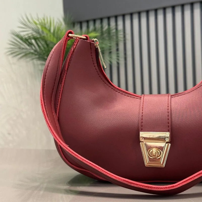 Crescent Luxury Faux Leather Shoulder Bag | Elegant Handbag for Women 5 Colors