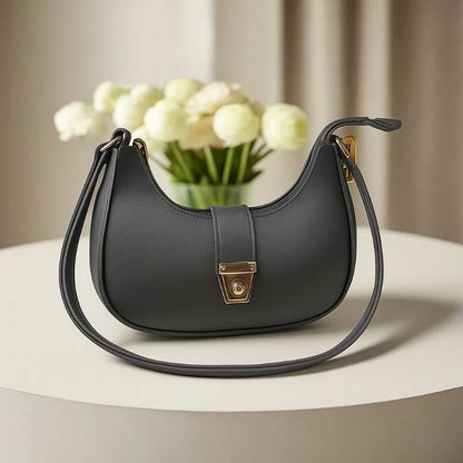 Crescent Luxury Faux Leather Shoulder Bag | Elegant Handbag for Women 5 Colors