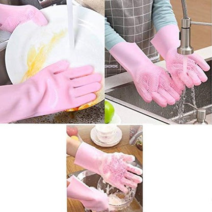 Multipurpose Cleaning Washing Gloves for Kitchen, Bathroom, Car, Pet.
