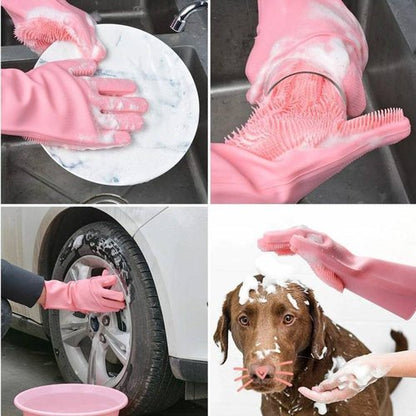 Multipurpose Cleaning Washing Gloves for Kitchen, Bathroom, Car, Pet.